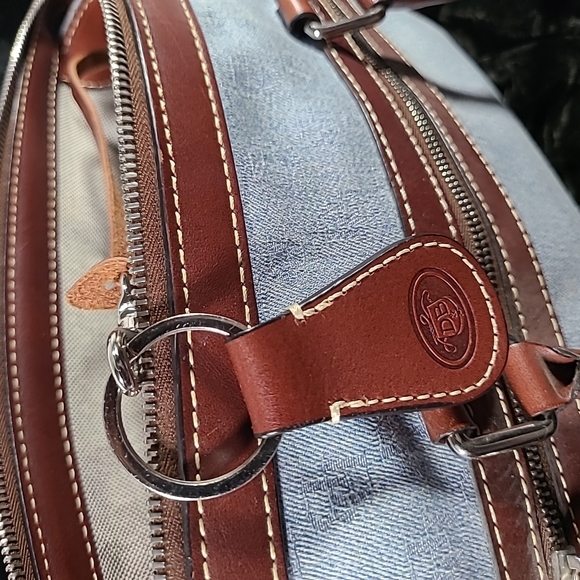 FINAL DISCOUNT Denim and Leather Handbag - Picture 10 of 11